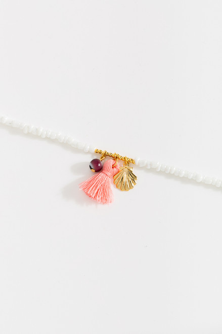 Josephine Beaded Tassel Anklet