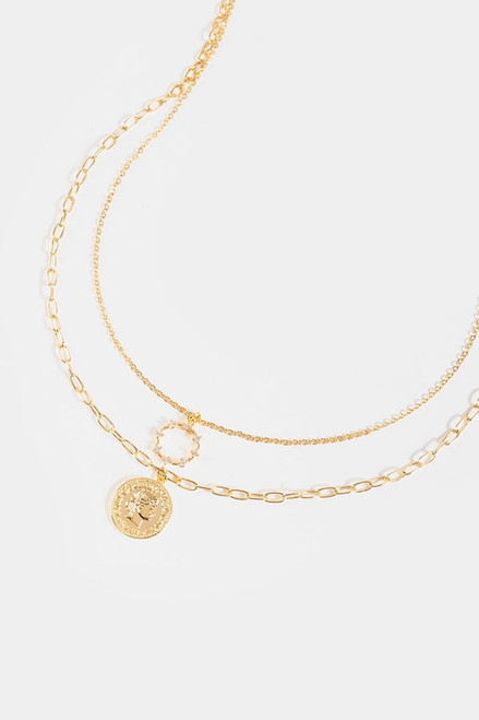 Kiara Coin Pendant Layered Necklace