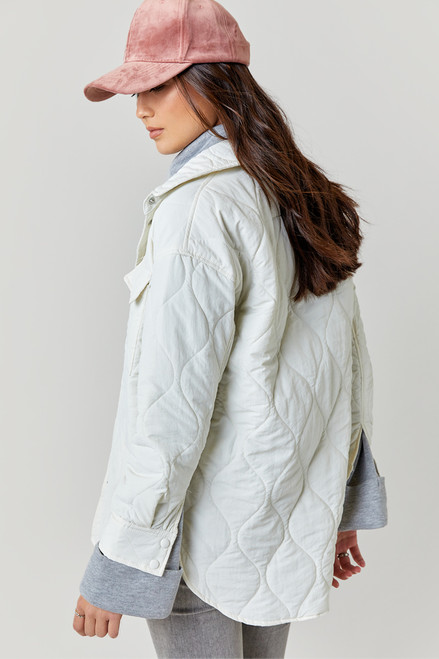Alora Quilted Button Front Shacket