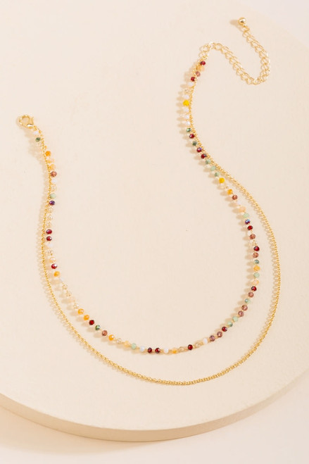 Jessica Beaded Stationed Layered Necklace