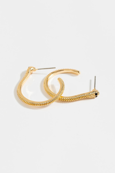 Jessica Textured Snake Hoop Earrings