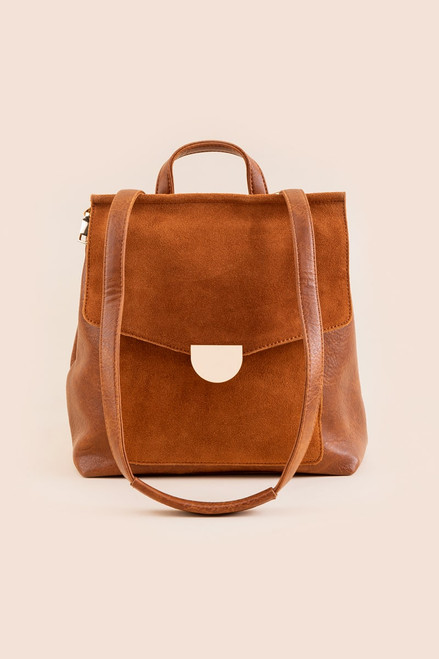 Perry Suede Front Flap Backpack