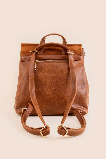 Perry Suede Front Flap Backpack