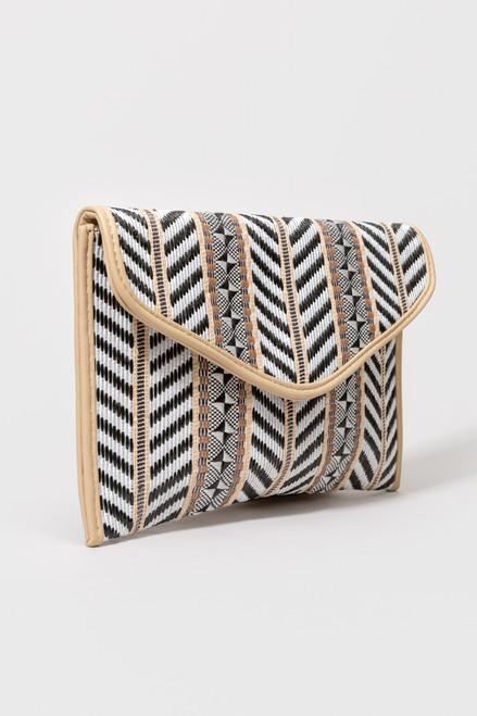 Ashley Woven Foldover Straw Clutch