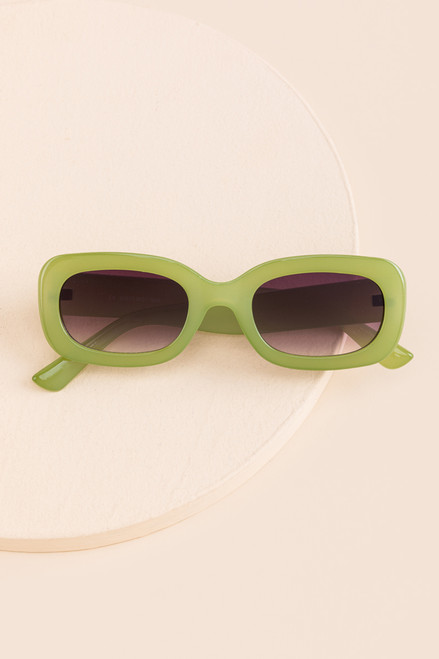 Simone 90s Slim Rectangle Sunglasses