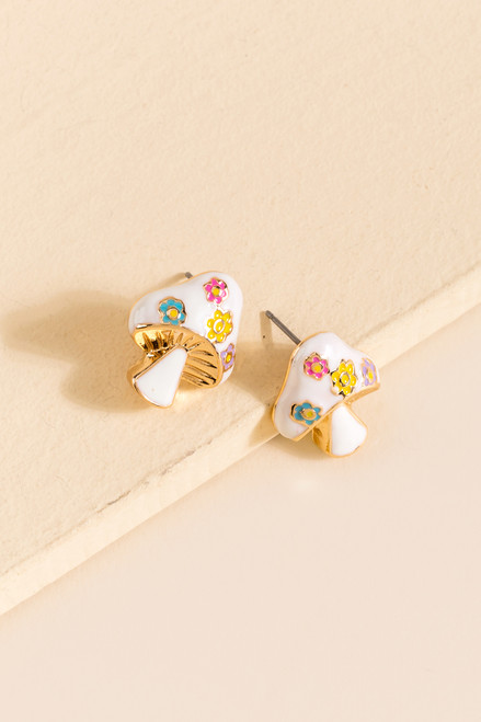 Kensie Floral Mushroom Stud Earrings