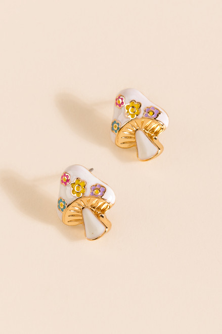 Kensie Floral Mushroom Stud Earrings