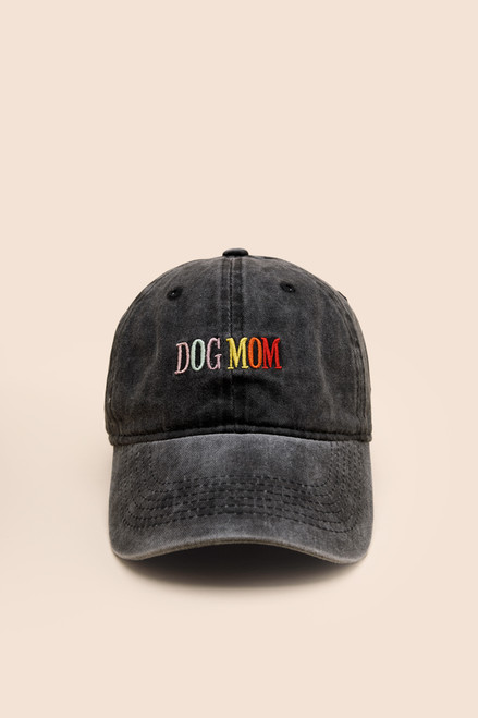 Dog Mom Baseball Hat in Black