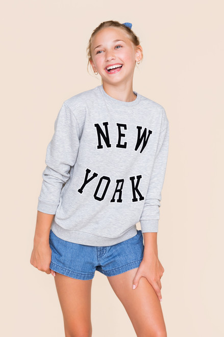 franki New York Sweatshirt for Girls Heather Color