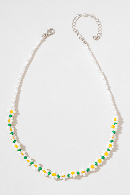 Courtney Daisy Pearl Beaded Necklace