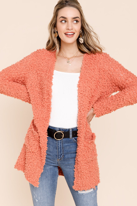 Logan Popcorn Front Pocket Cardigan