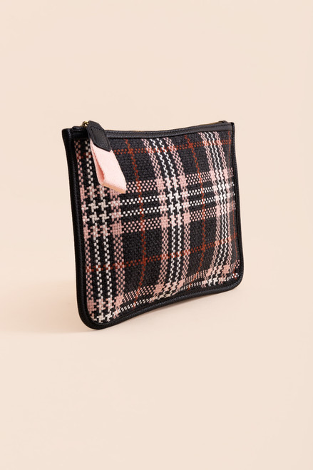 Ruby Plaid Zip Pouch