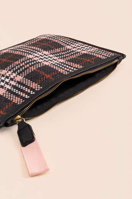 Ruby Plaid Zip Pouch