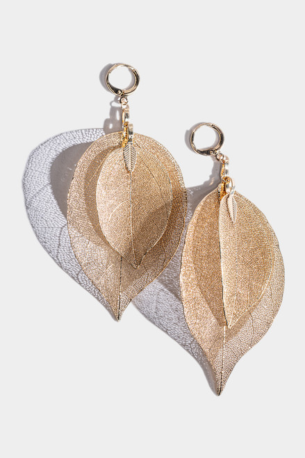 Kianna Double Filigree Leaf Drop Earrings