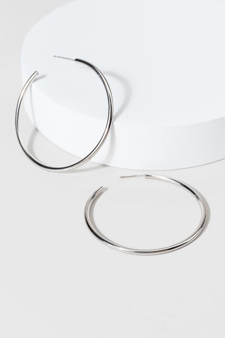 Chelsea Fine Silver Plated Hoop Earrings