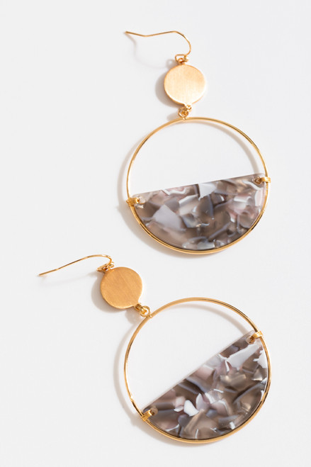 Gloria Marbled Circle Earrings