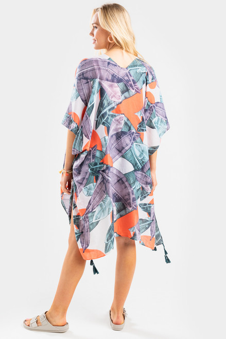 Callie Tropical Leaf Kimono