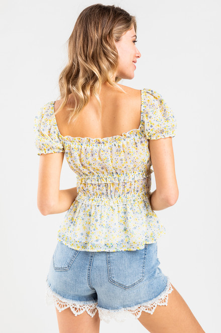 Dorey Floral Puff Sleeve Blouse