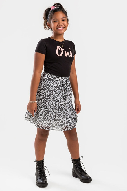 franki Animal Print Flounce Skirt for Girls