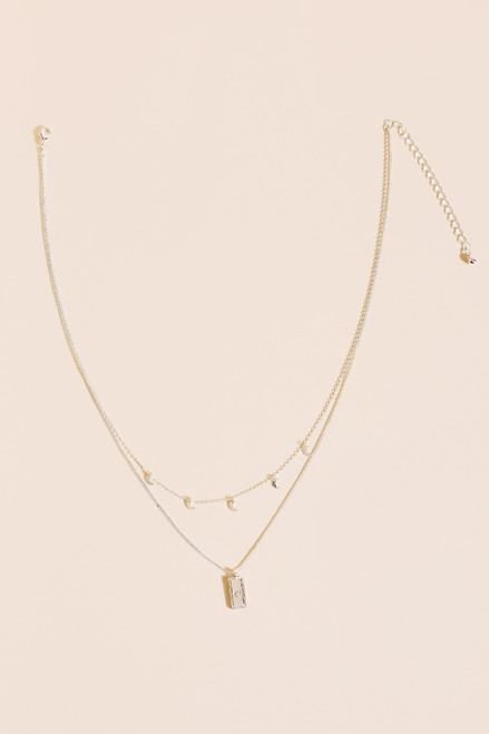 Dione Crescent Moon Layered Necklace