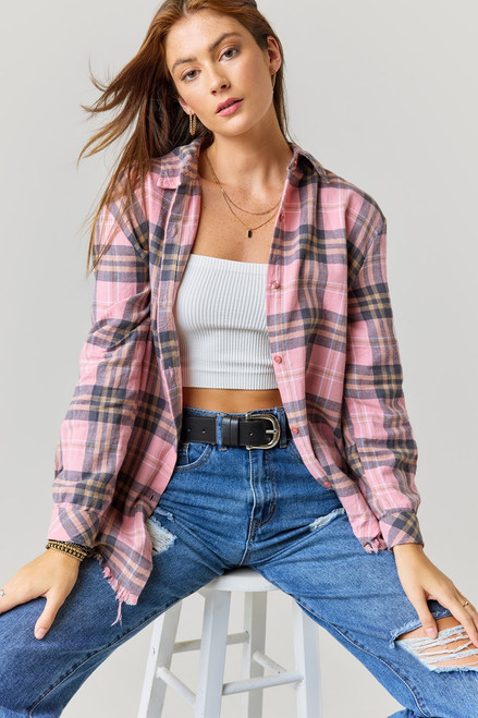 Julie Plaid Button Down Top