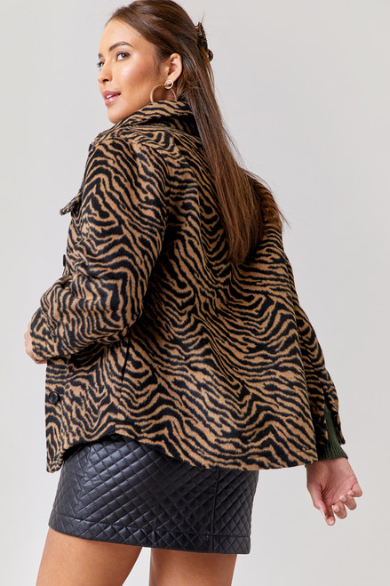 Serene Zebra Button Down Jacket