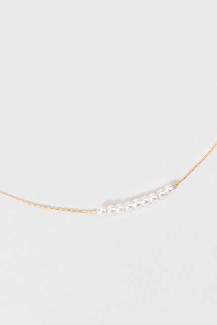 Lyssa Pearl Smile 14K Gold Dipped Necklace