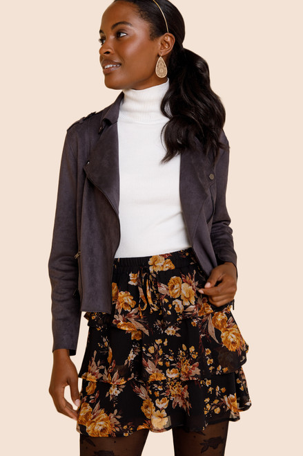 Liza Tiered Floral Mini Skirt