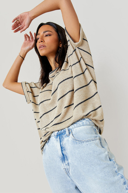 Veronica Stripe Knit Dolman Top