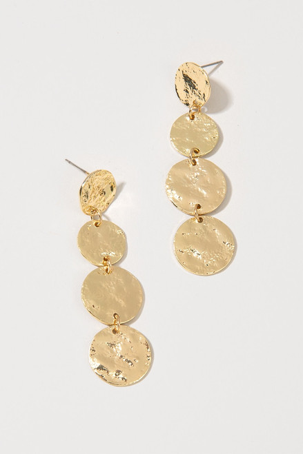 Kimora Hammered Coin Drop Earrings