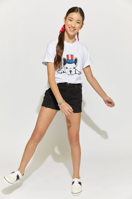 Hello Franki Top Hat Frenchie Tee for girls