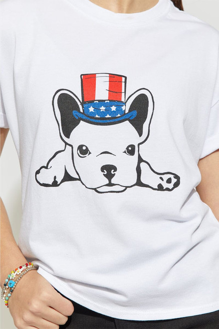 Hello Franki Top Hat Frenchie Tee for girls