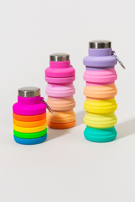 Collapsible Water Bottle Rainbow Ombre