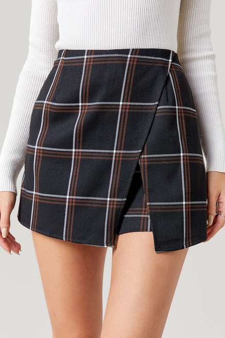 Mallie Plaid Wrap Skort