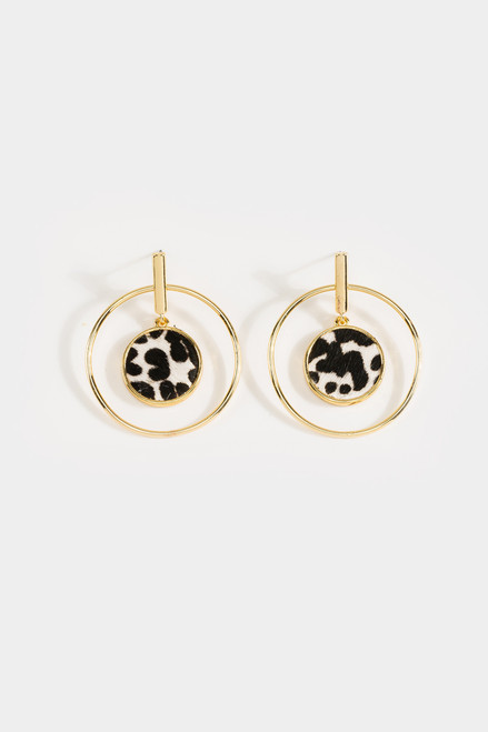 Giselle Leopard Circle Drop Earrings