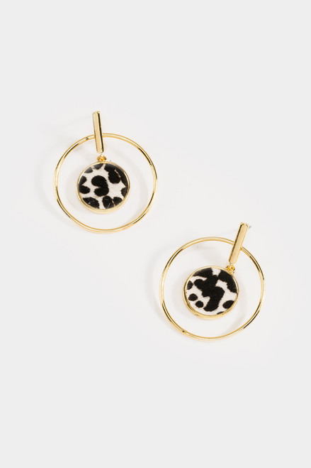 Giselle Leopard Circle Drop Earrings