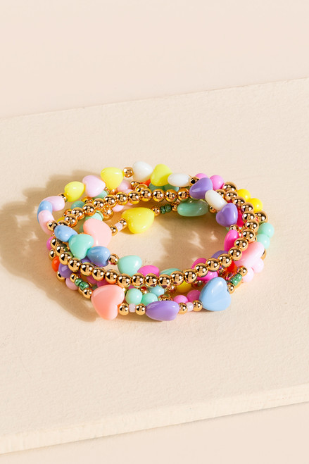 Nicole Heart Stretch Bracelet Set