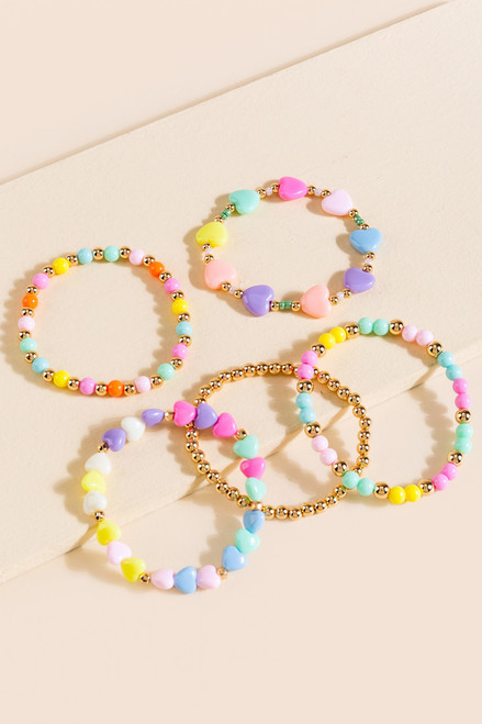 Nicole Heart Stretch Bracelet Set