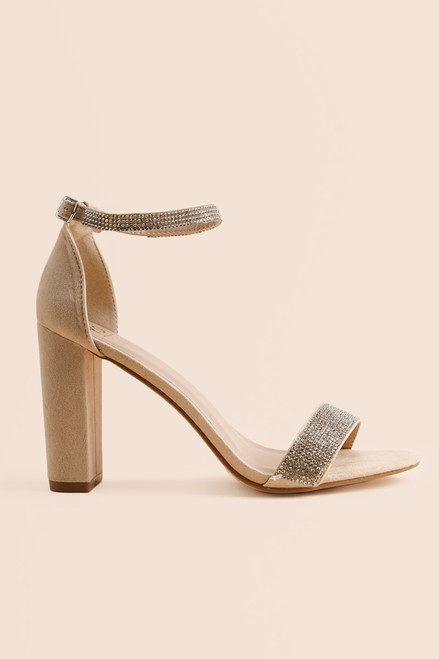 Yoki Carrason Rhinestone Block Heel