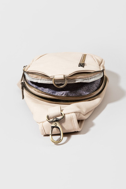 Brie Front Zipper Sling Backpack