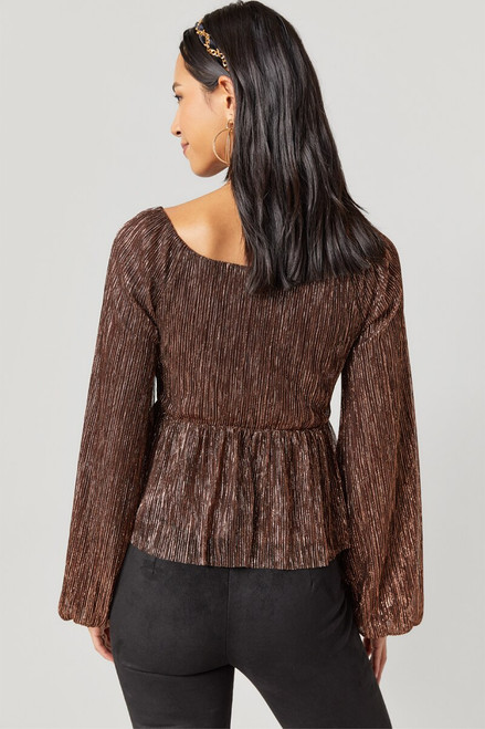 May Shimmer Front Twist Blouse