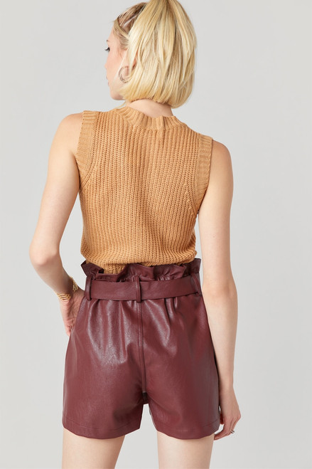 Liz Faux Leather Paperbag Shorts