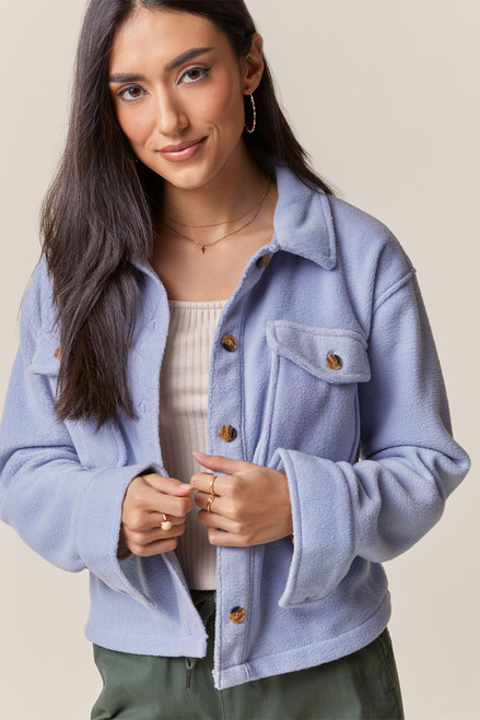 Rhea Cropped Fleece Shacket