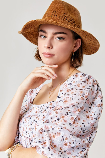 Danielle Open Weave Panama Hat