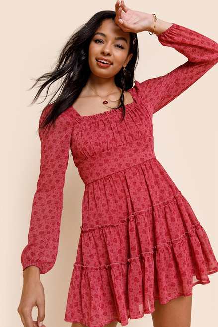 Beverly Tiered Floral Mini Dress