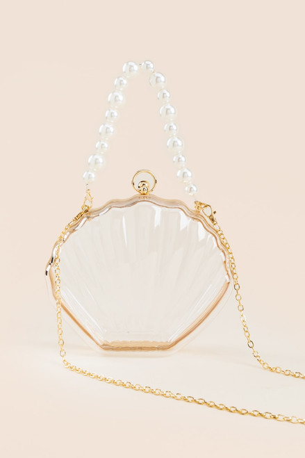 Eileen Clear Shell Pearl Strand Crossbody