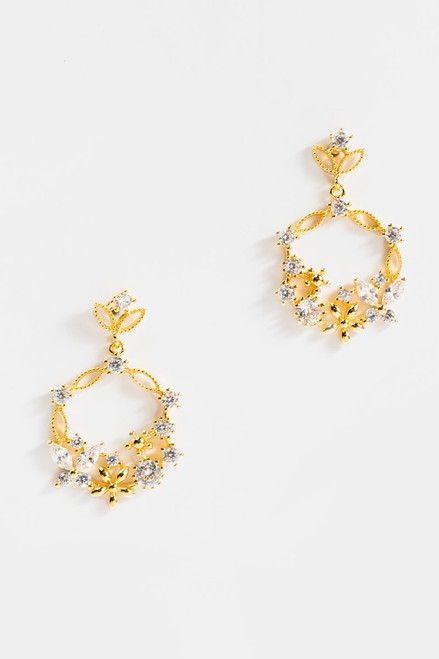 Lorrane CZ Cluster Drop Earrings