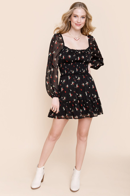 Emma Long Sleeve Floral Dress