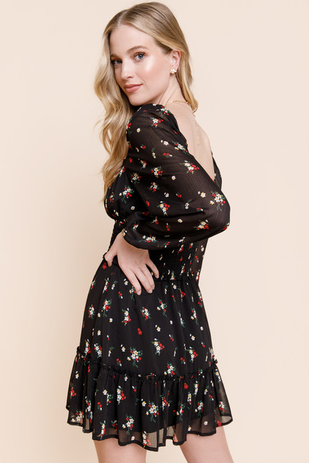 Emma Long Sleeve Floral Dress