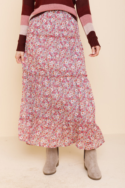 Miranda Tiered Floral Maxi Skirt